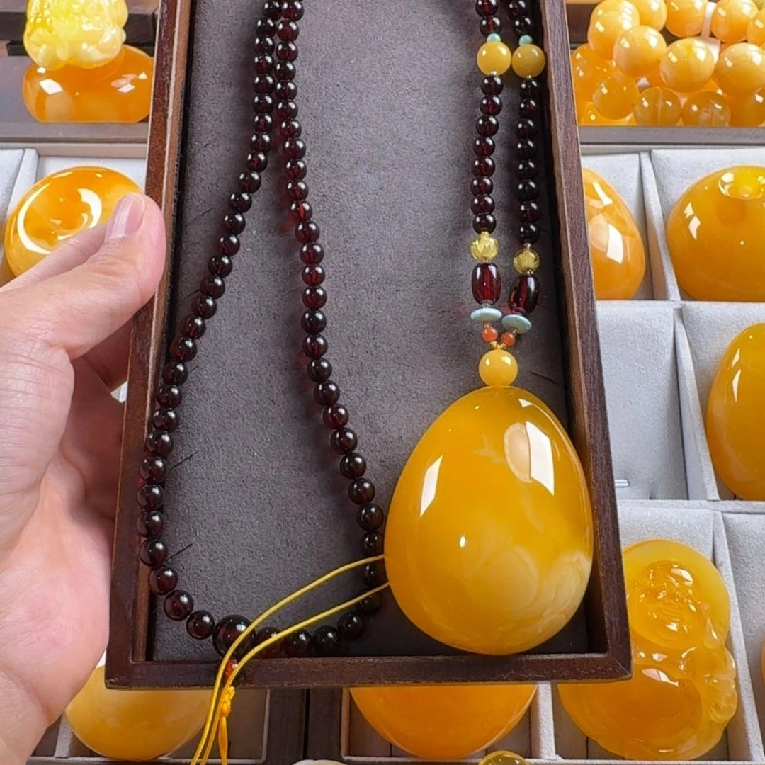 蜜蜡毛衣链未镶嵌