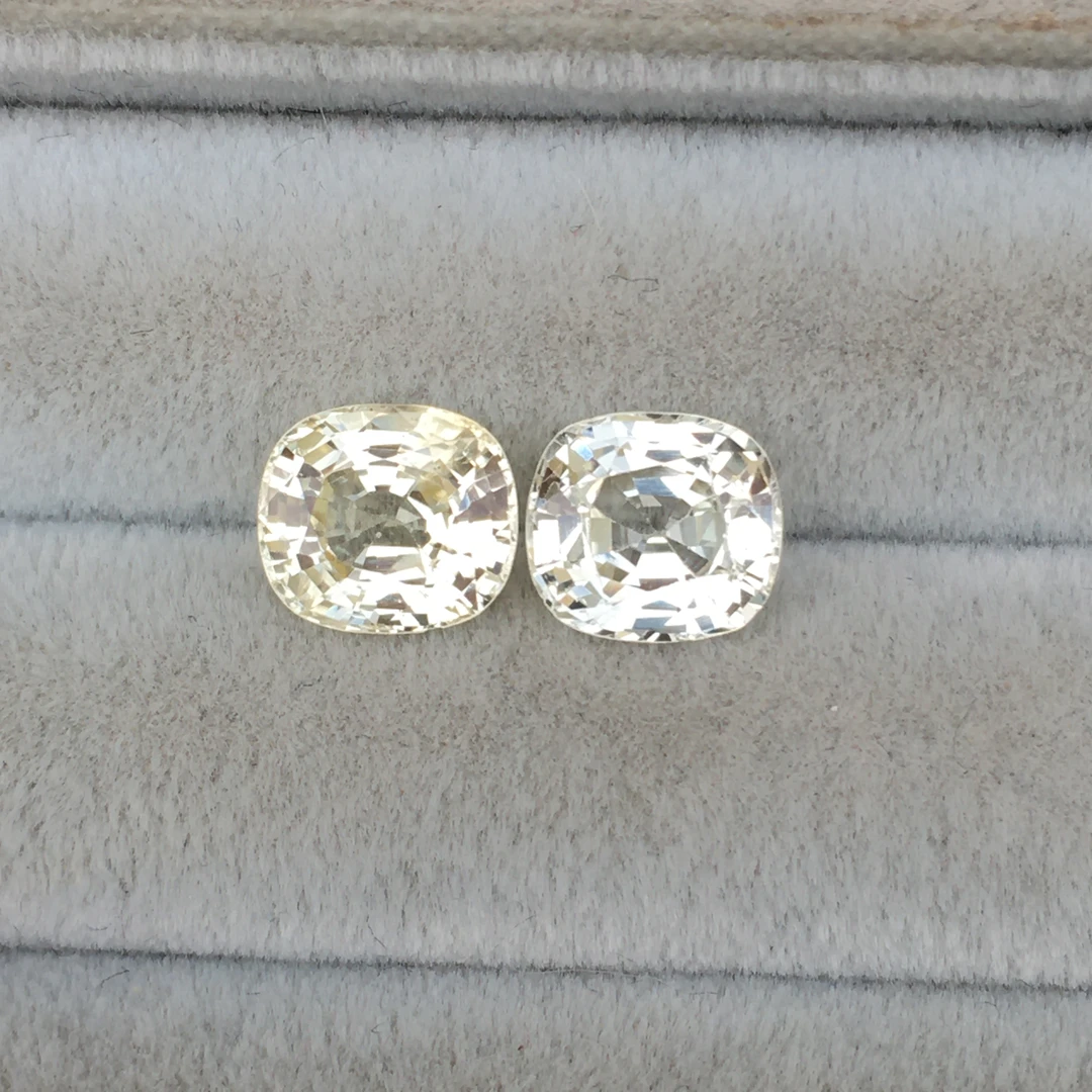 颗颗过两卡晶体蓝宝耳钉料  大台面 4.38ct