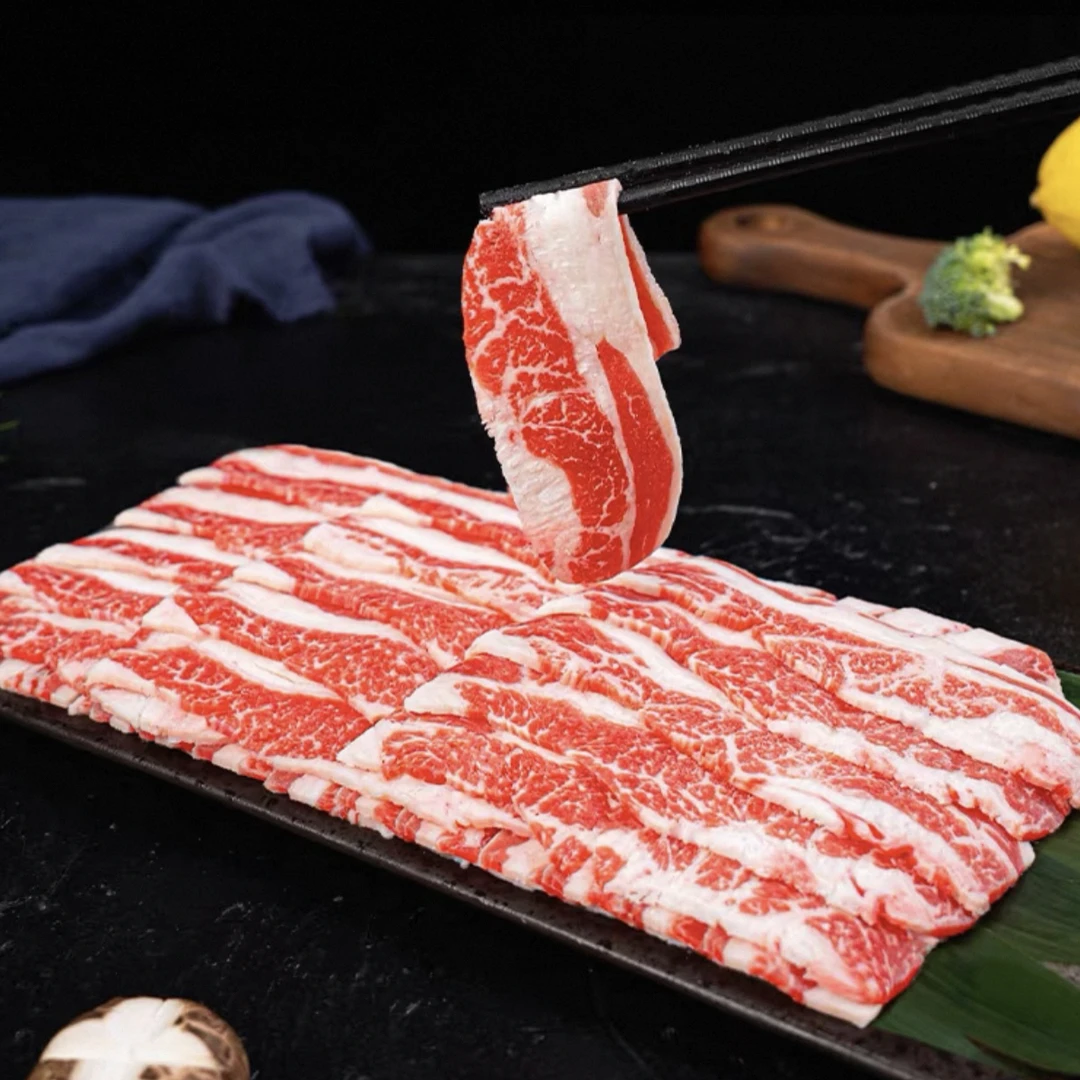 【牛大】澳洲M5➕黑安格斯谷饲雪花肥牛片 烤肉火锅