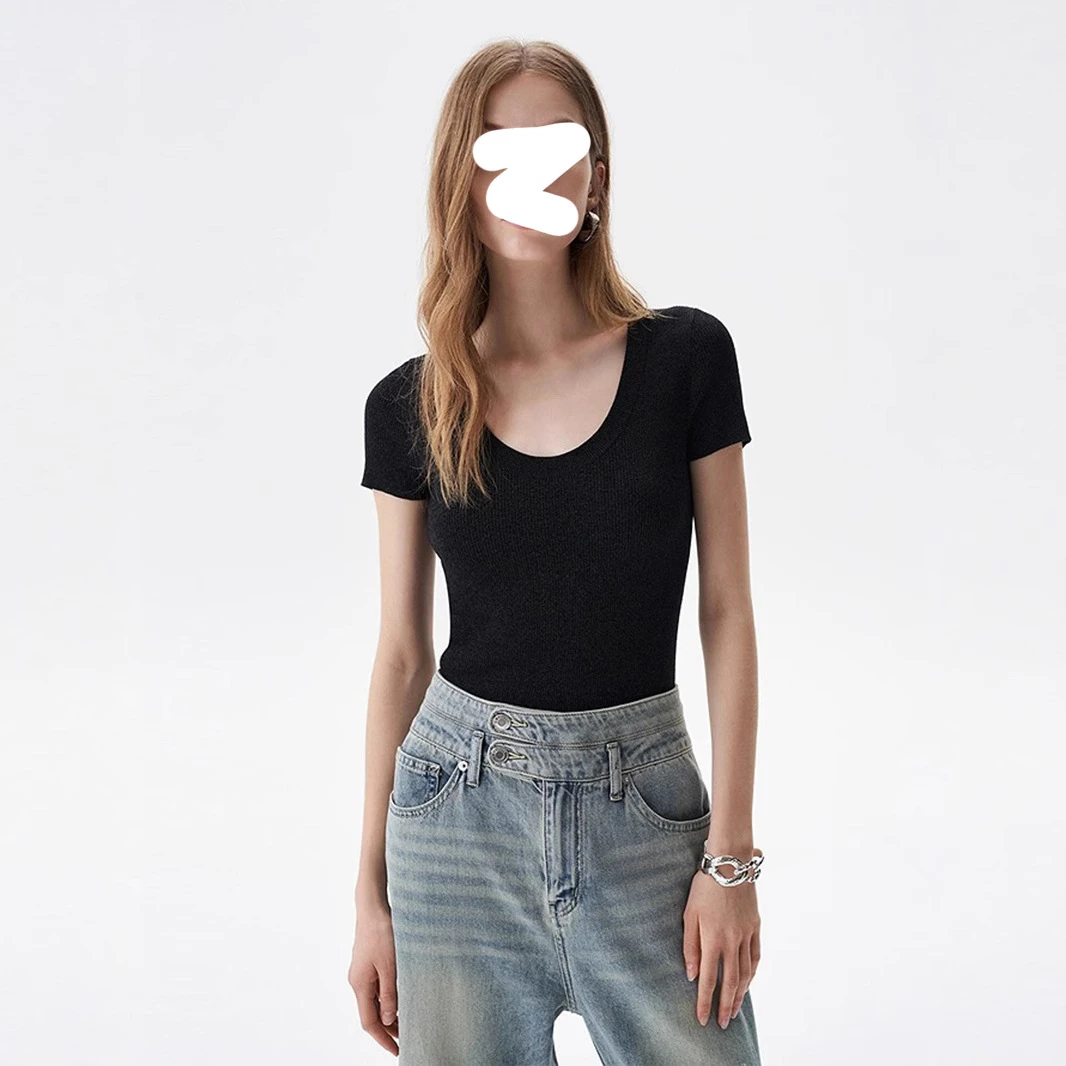 IRO原厂舞蹈纱四色修身针织短袖250461上衣