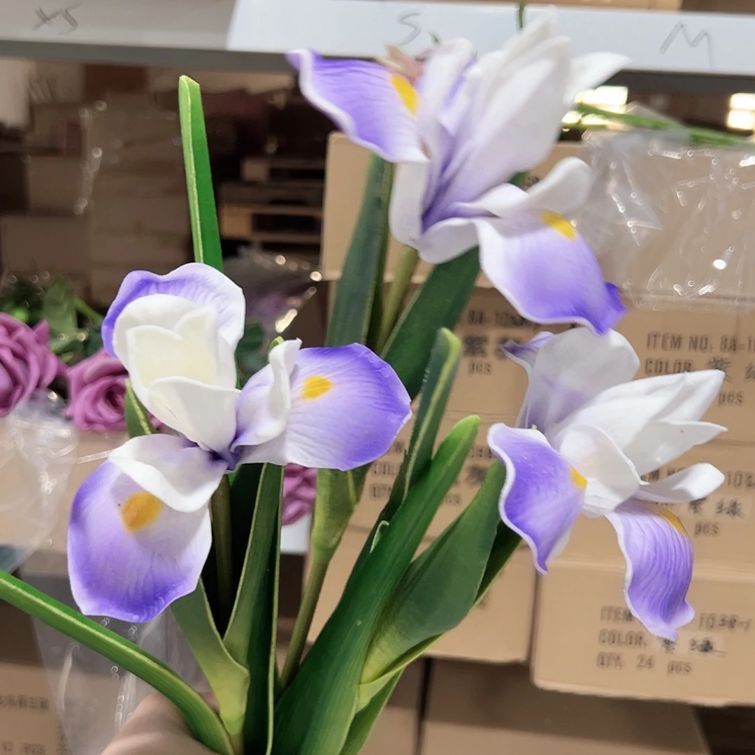 3枝紫色手感鸢尾花花
