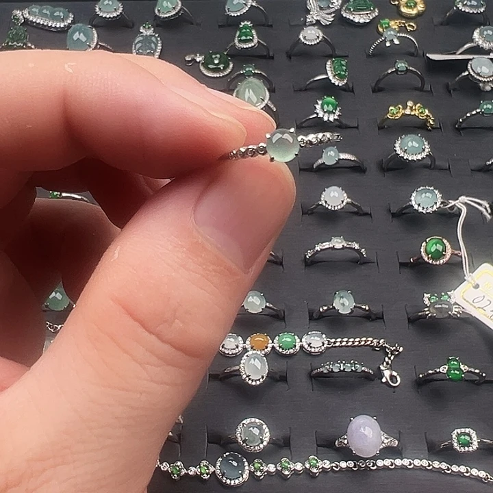 翡翠银S925镶嵌戒指