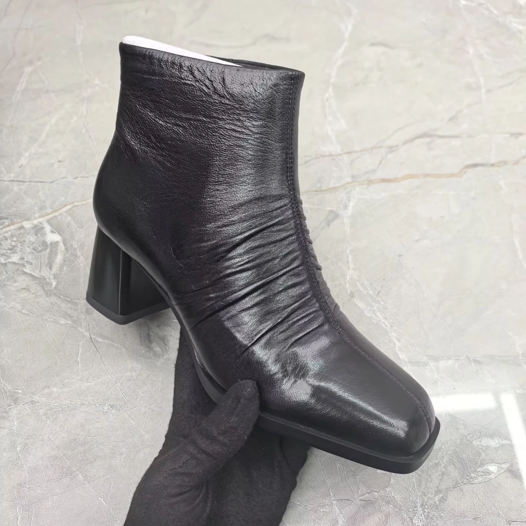 d（孤品）35码粗跟女靴(羊皮)44715-821