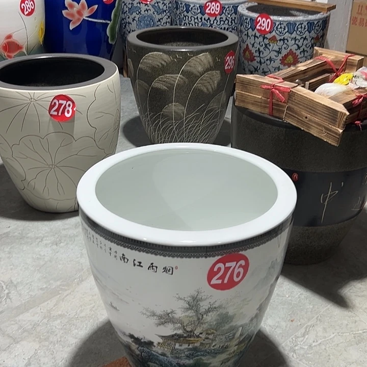 宝***业景德镇陶瓷鱼缸直径42高度46