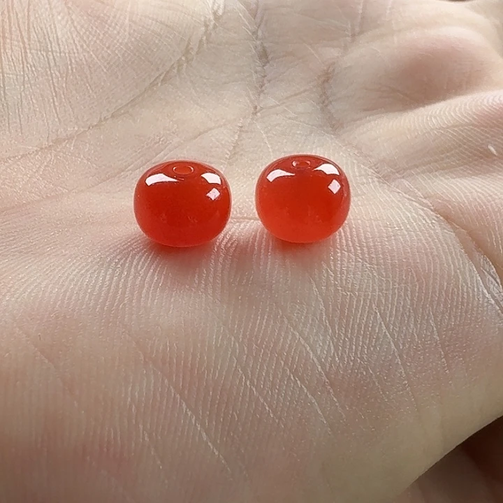 南红玛瑙未镶嵌老型对珠8+