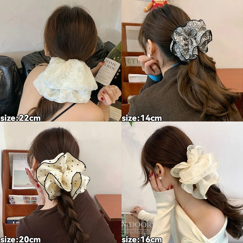 新款韩系超大号发圈公主风高级感双层猪大肠发圈洋气女性通用