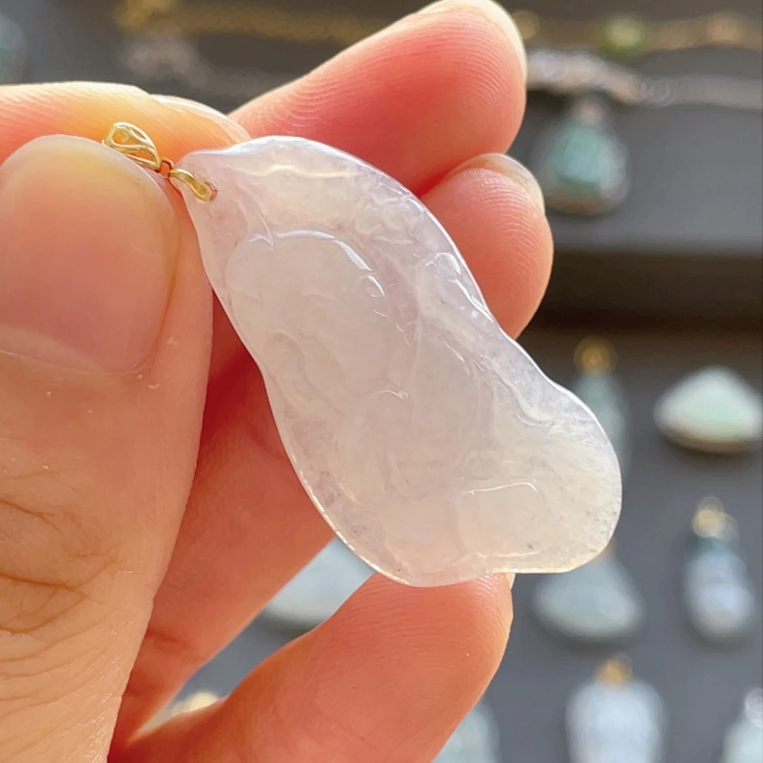 翡翠颈饰18K金镶嵌福利