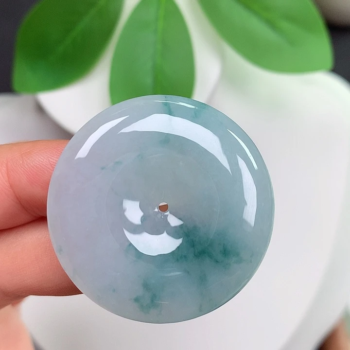 翡翠未镶嵌颈饰平安扣35.5x6.5mm