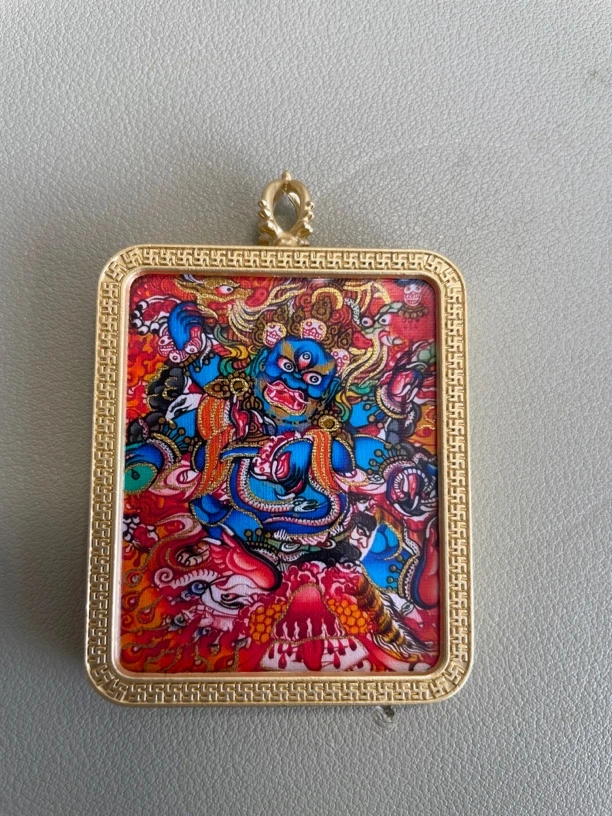 唐卡 大黑天 吊坠 复古项链