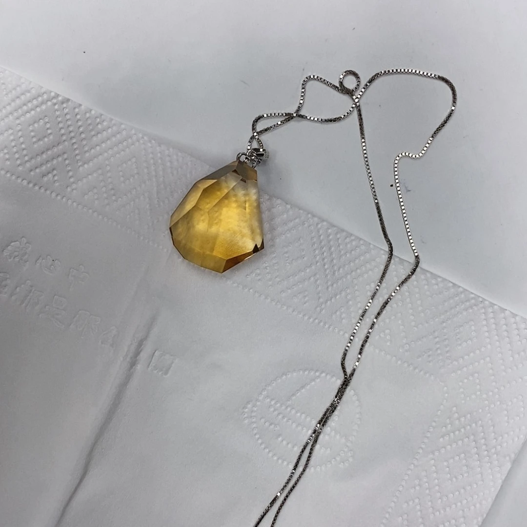 【闪购商品】黄晶吊坠(赠链)银S925镶嵌黄水晶随行吊坠