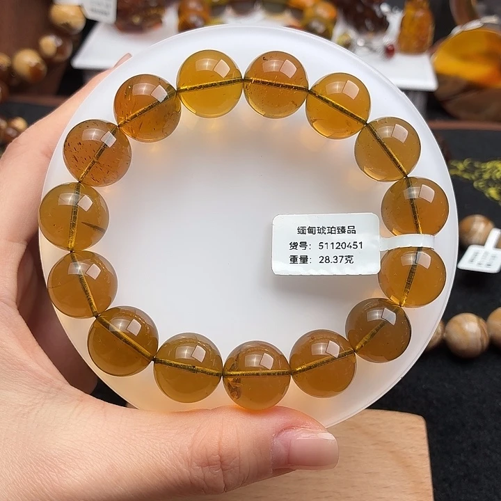 琥珀未镶嵌珠宝奇石15mm红绿双茶