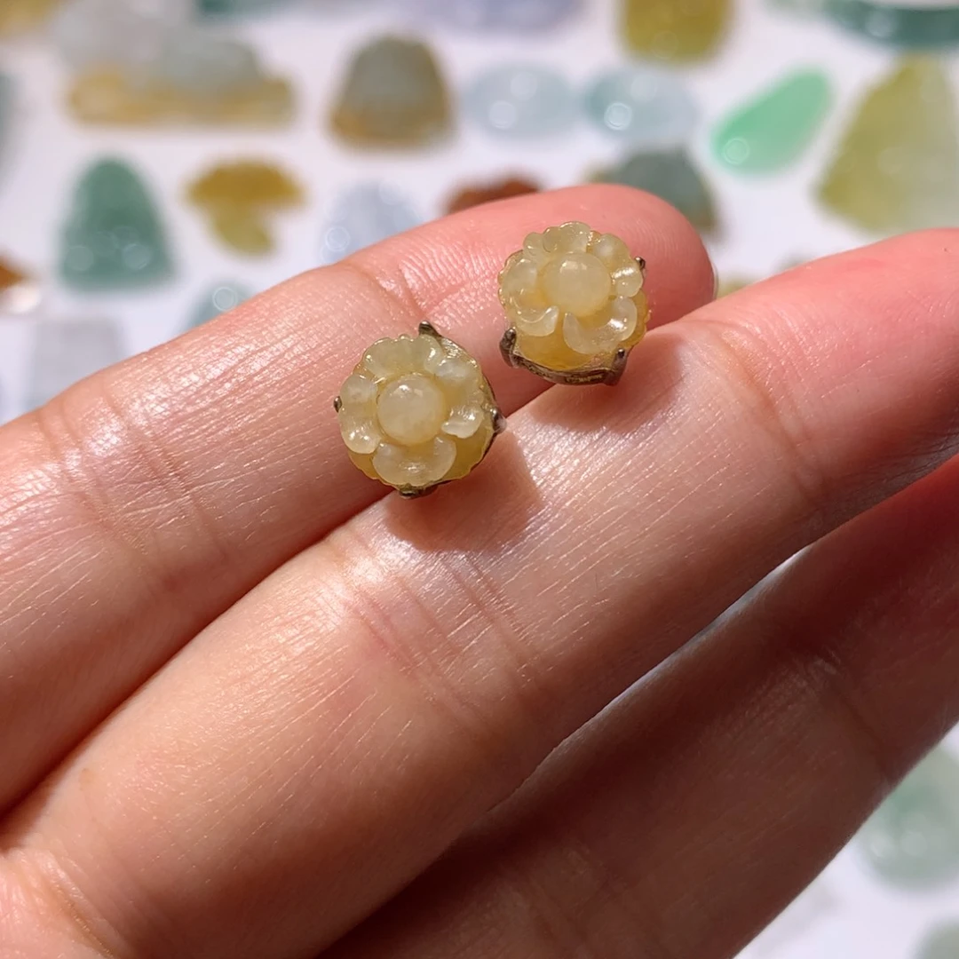 未镶嵌定制翡翠耳饰