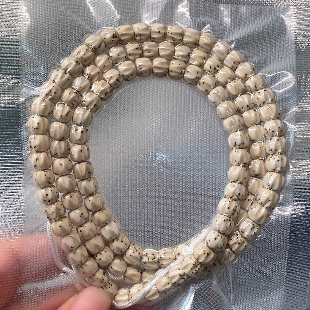 清***心星月菩提吊坠原白百香7*6长