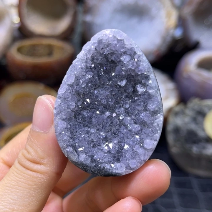 水晶珠宝半成品未镶嵌紫晶蛋