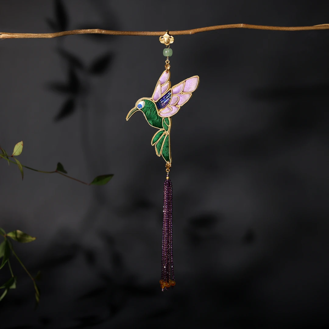 柒禧【翠鸟】非遗盘扣压襟挂件新中式国风旗袍配饰挂饰穿搭冠乐绉