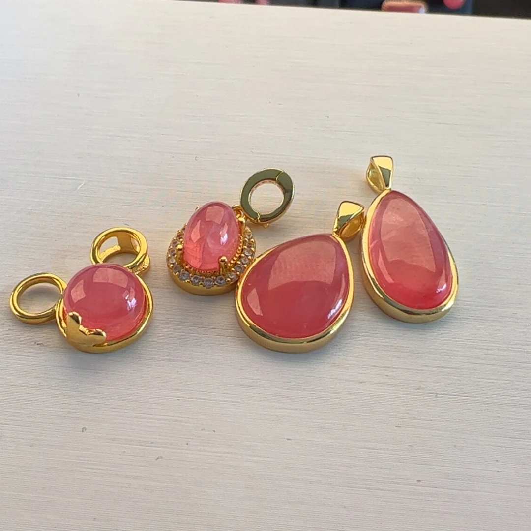 菱锰矿（红纹石）银S925镶嵌吊坠(不含链)多样性发其1⃣️