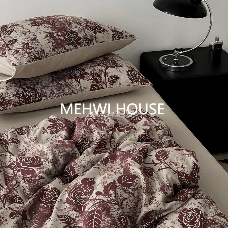 【MEHWI】新款A类美式简约印花法式轻奢复古印花四件套