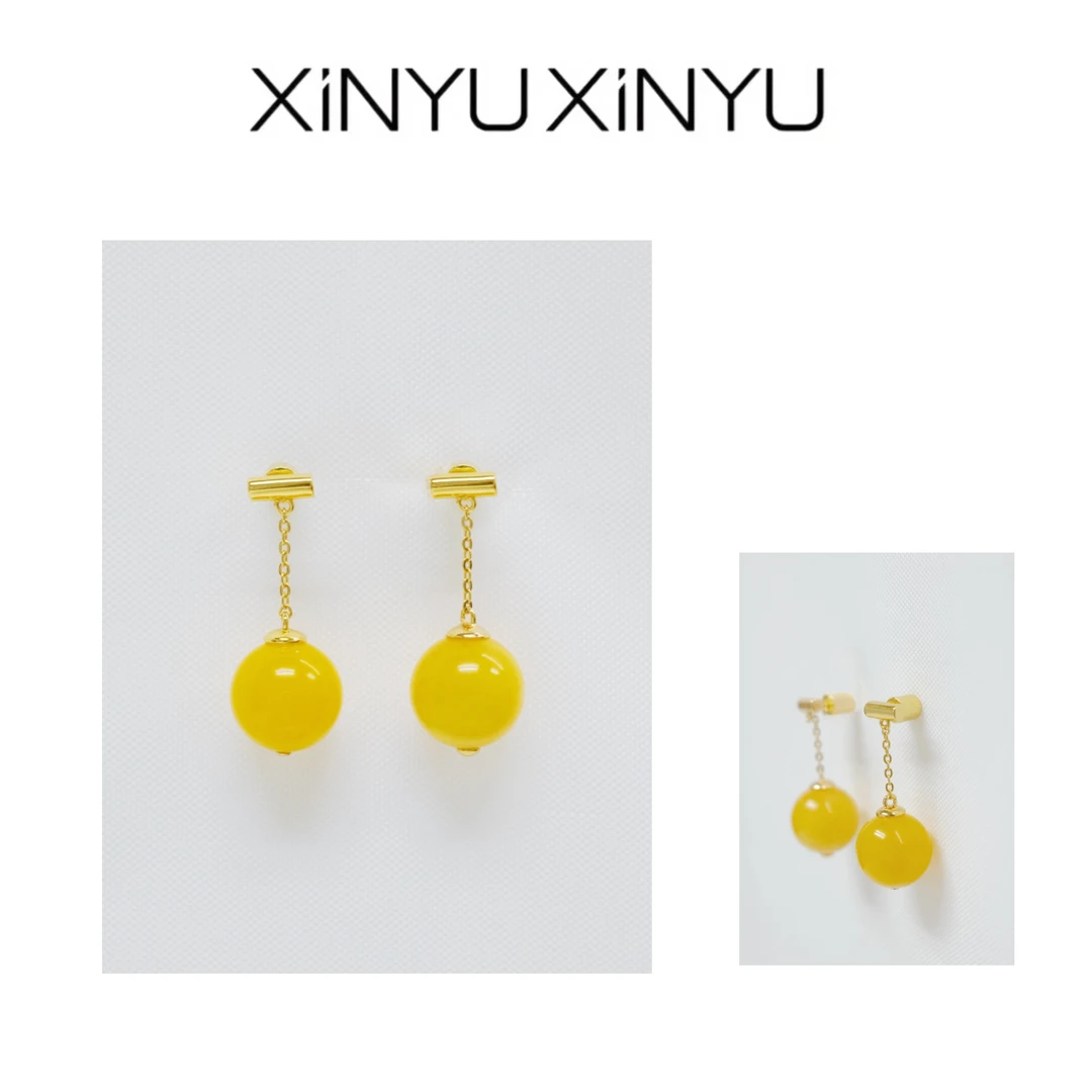非金属树脂耳饰 定制款 质感清新复古圆珠耳环 RH32164 气质