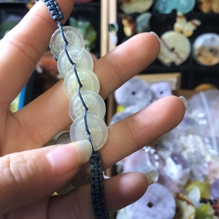 岫玉未镶嵌岫玉五帝钱手链