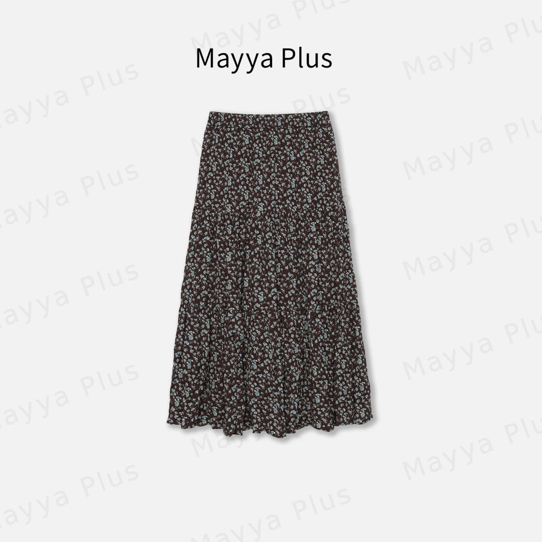 【花系温柔】Mayya Plus麦芽定制轻奢气质显瘦百搭梭织裙子32436693