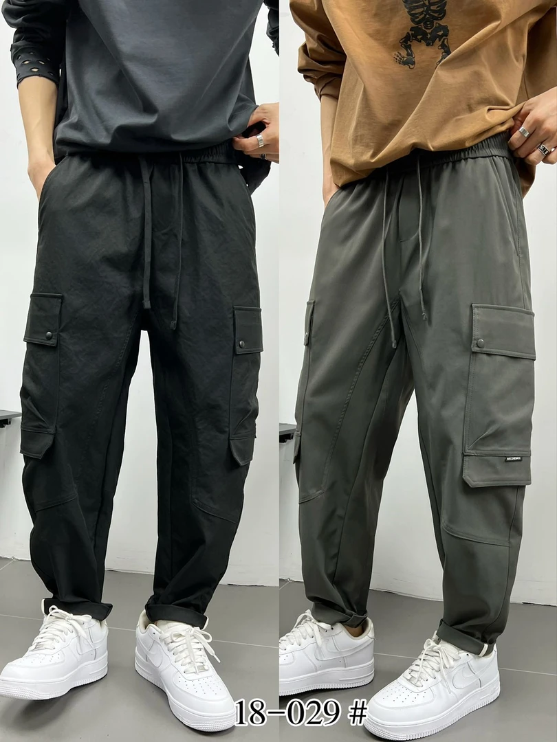 18-029松紧腰潮款直口休闲裤