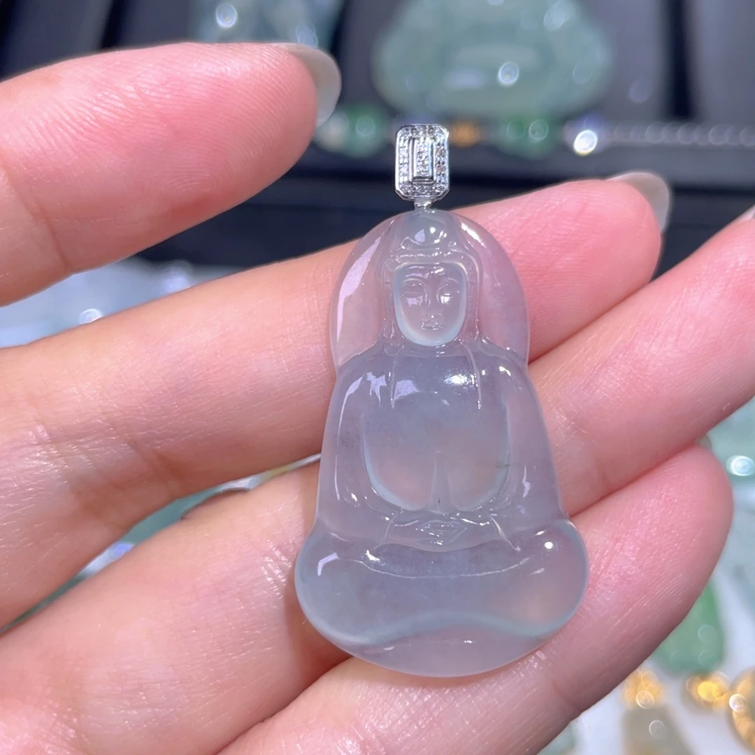 颈饰18K金镶嵌翡翠翡翠