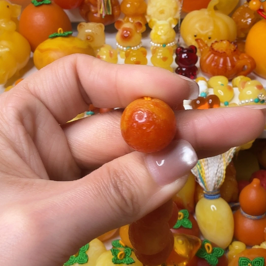 兴***卷非金属老蜡单颗珠子