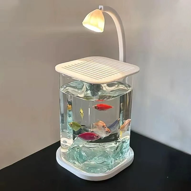 斗鱼鱼缸超白小型玻璃缸客厅创意摆件高级桌面观赏鱼缸家用小型