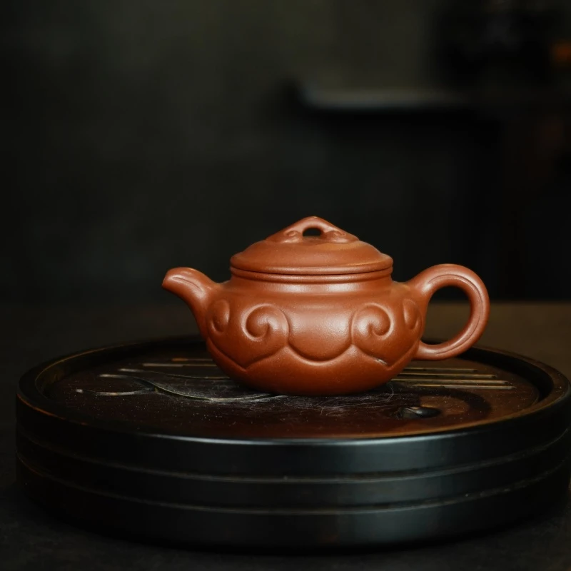 2.ZQ朱泥[仿古如意200CC]原矿手工紫砂壶