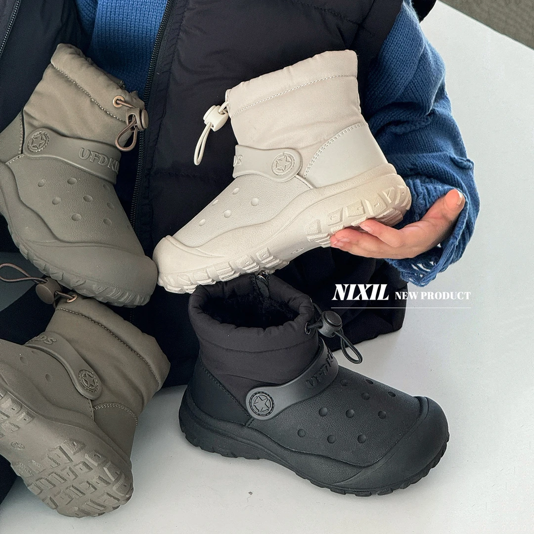 童鞋冬款儿童雪地靴运动防水加绒保暖靴包头防踢男女童大棉靴子