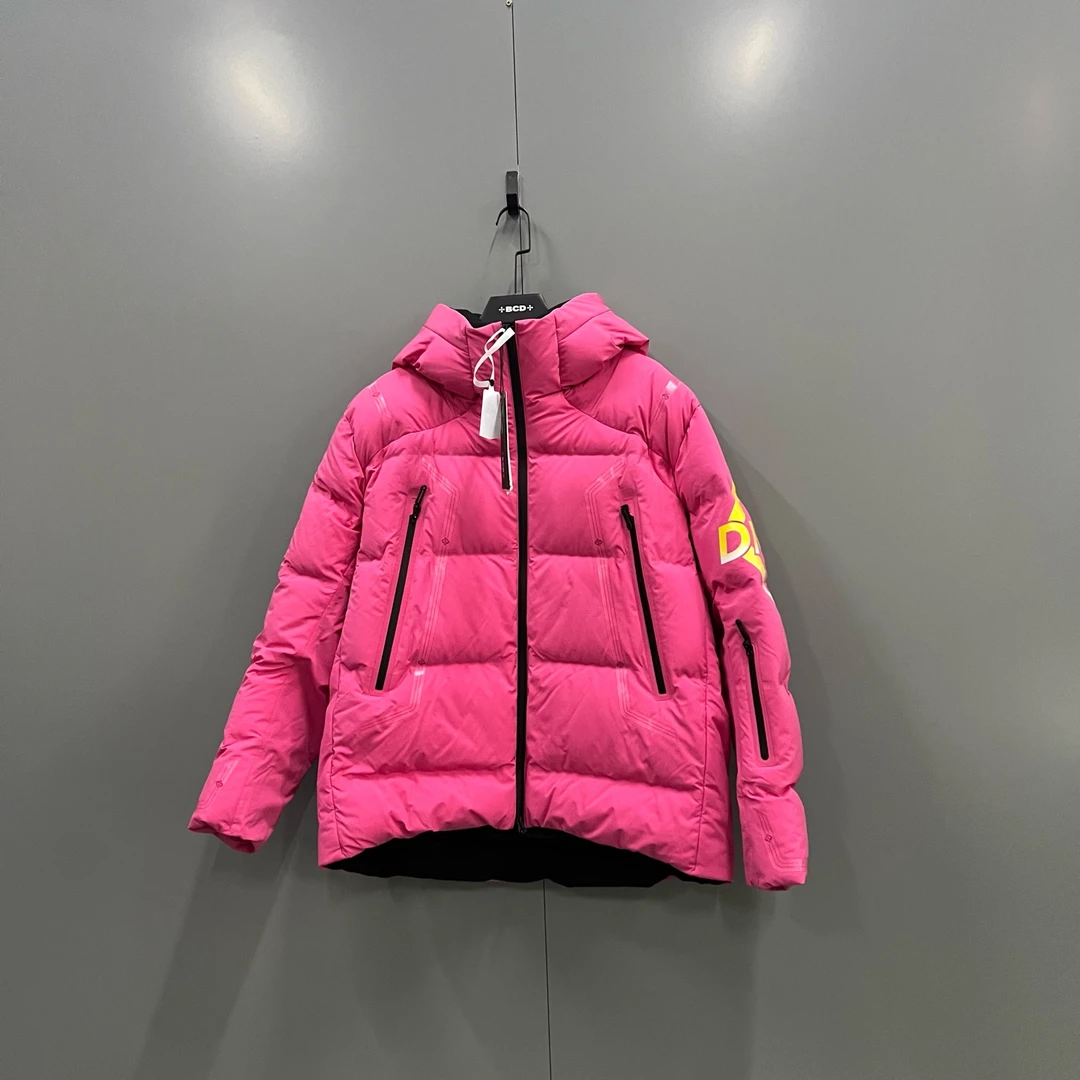 未使用 DIOR/迪奥 h927 粉色印花logo连帽羽绒服 44 48 016571