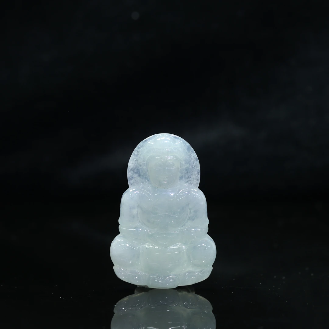 9天然缅甸翡翠A货冰晴观音/500482/北京银座拍卖