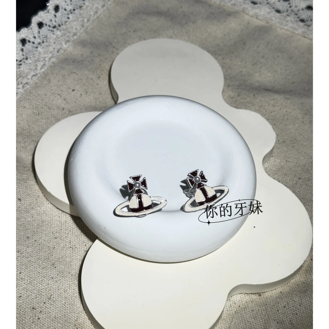 合金耳饰 平面滴胶耳钉ED317复古时尚百搭轻奢法式