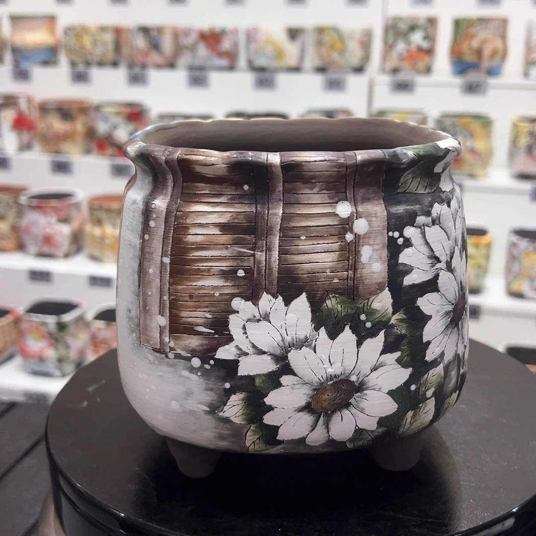 花***漫手绘陶瓷花盆美盆