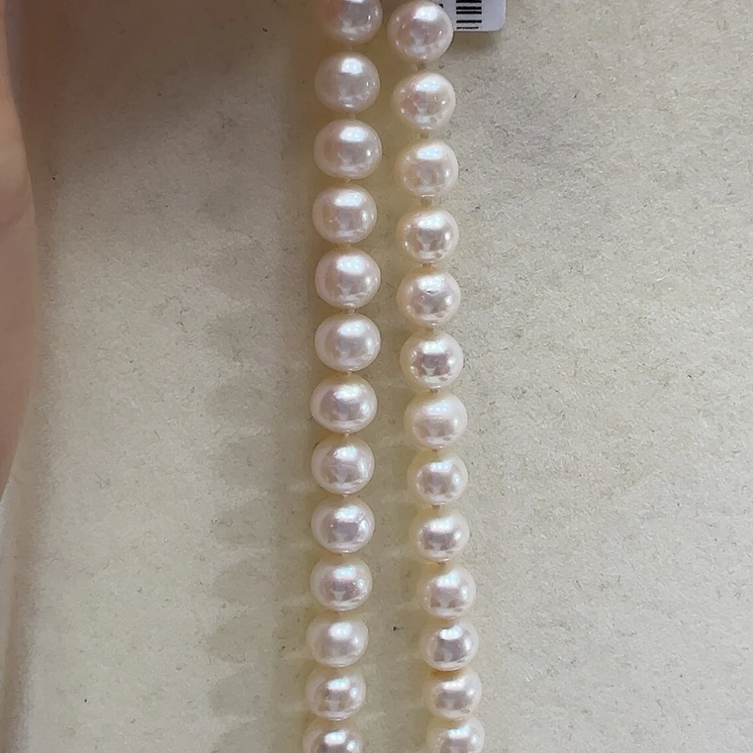 淡水珍珠颈饰银S925镶嵌➕8高品极光炫彩