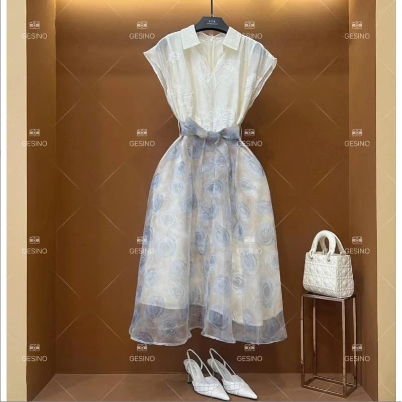 【G】春夏丨设计师轻奢法式印花女士连衣裙 A807