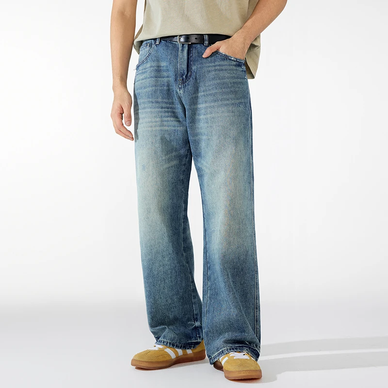 新百伦秋冬显瘦牛仔裤男2025新款轻奢休闲宽松百搭直筒男款长裤子