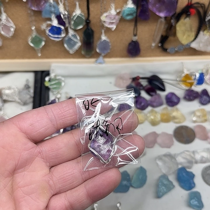 水晶颈饰未镶嵌紫水晶05太钢