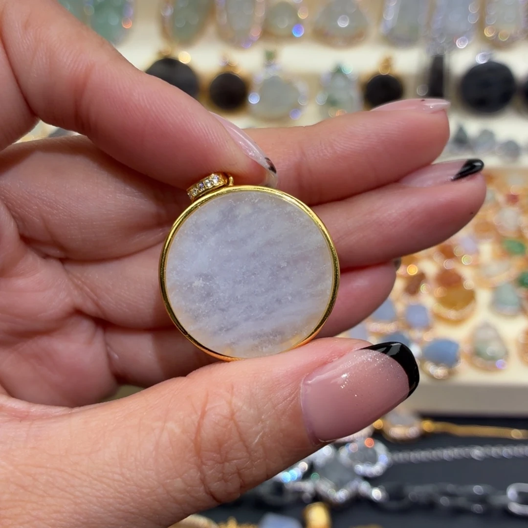 翡翠银S925镶嵌颈饰吊坠