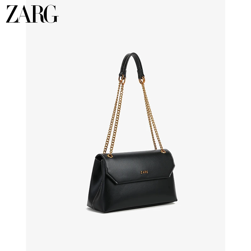 黑色邮差包简约高级感单肩包-90027时尚百搭女士经典