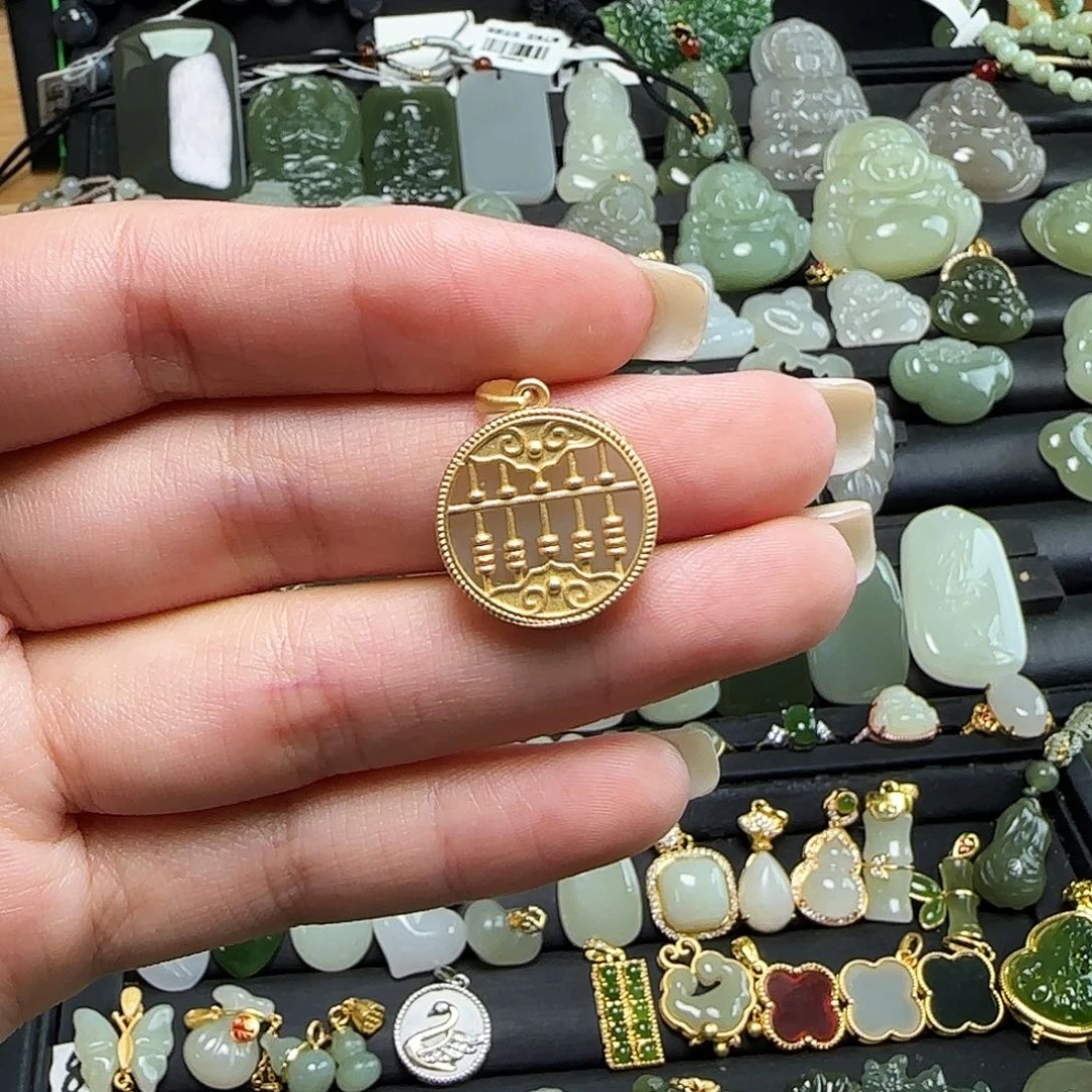 颈饰银S925镶嵌和田玉