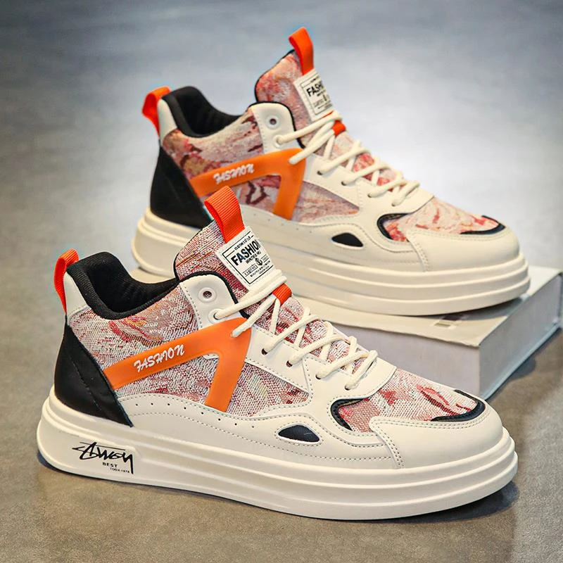 男鞋2025新款春季德训板鞋运动休闲小众设计原新百伦小众设计红色