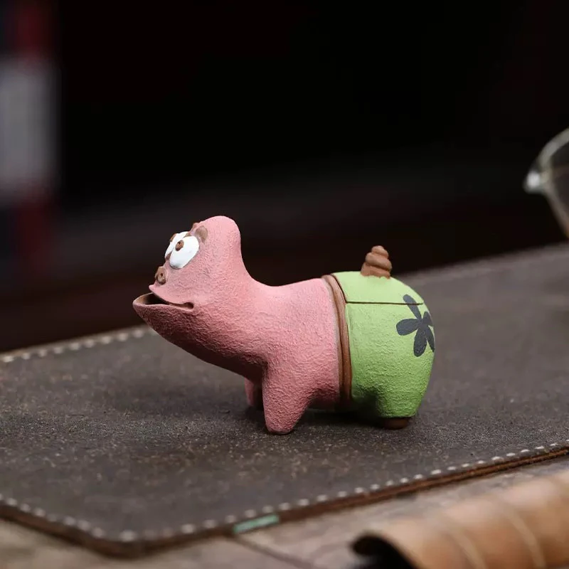 【花间·茶器】紫砂壶手工丑萌派大星茶壶个性抽象手抓壶