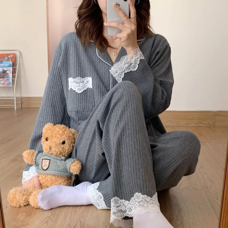 春秋精梳棉月子服孕妇睡衣加大加肥可调节产后哺乳喂奶家居服夏季