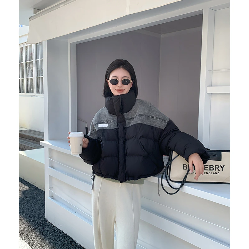 【ShawEleven】90白鹅绒 牛仔拼接撞色立领鹅绒服 JYYRRY8862