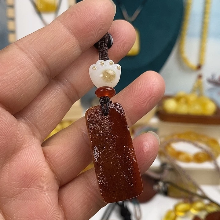 未镶嵌蜜蜡裸石钥匙扣