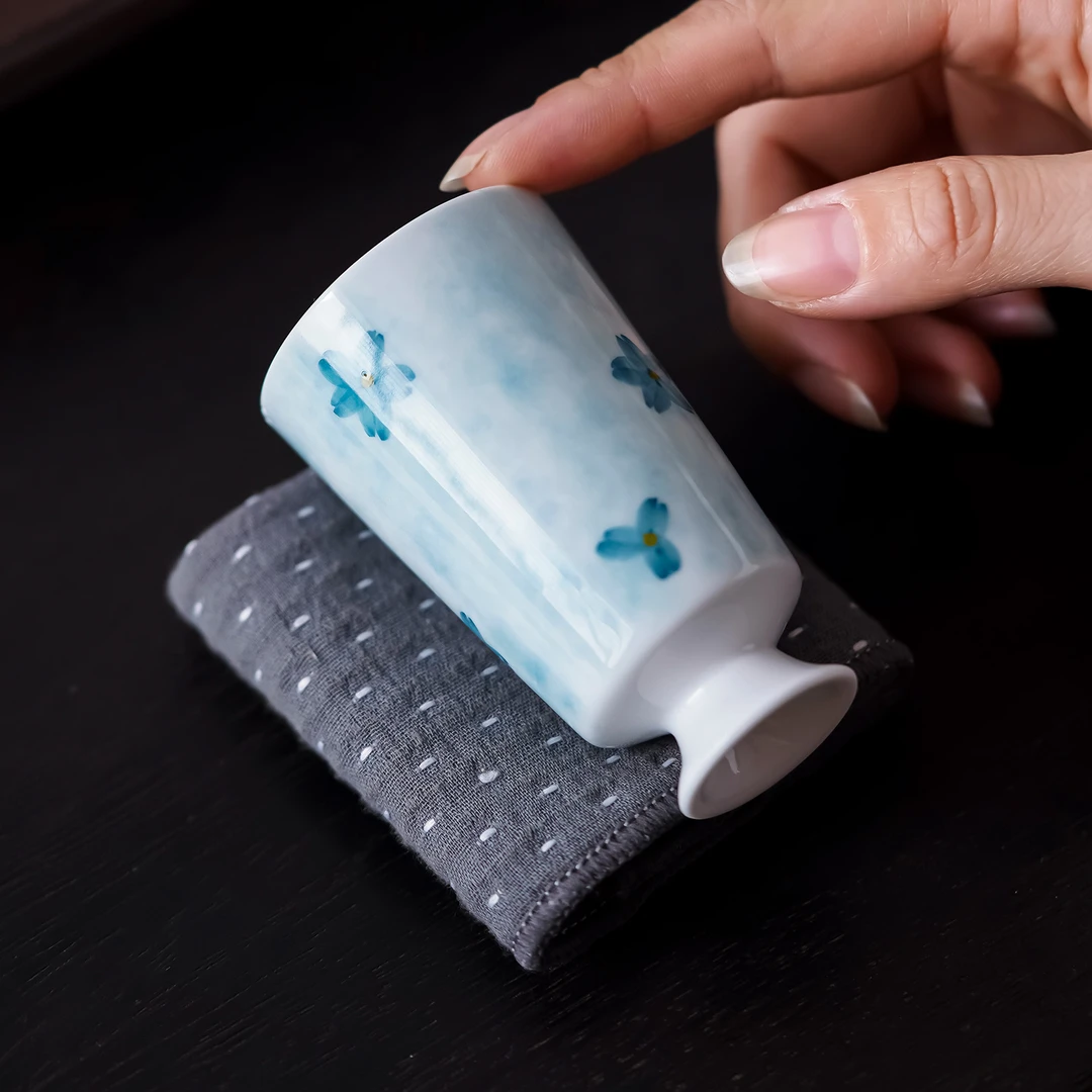 手绘雏菊陶瓷茶杯主人杯家用中式精致品茗杯高档个人专用功夫茶具