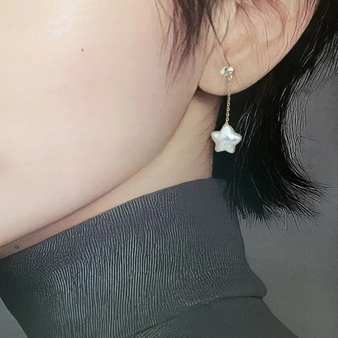 银S925镶嵌淡水珍珠耳饰