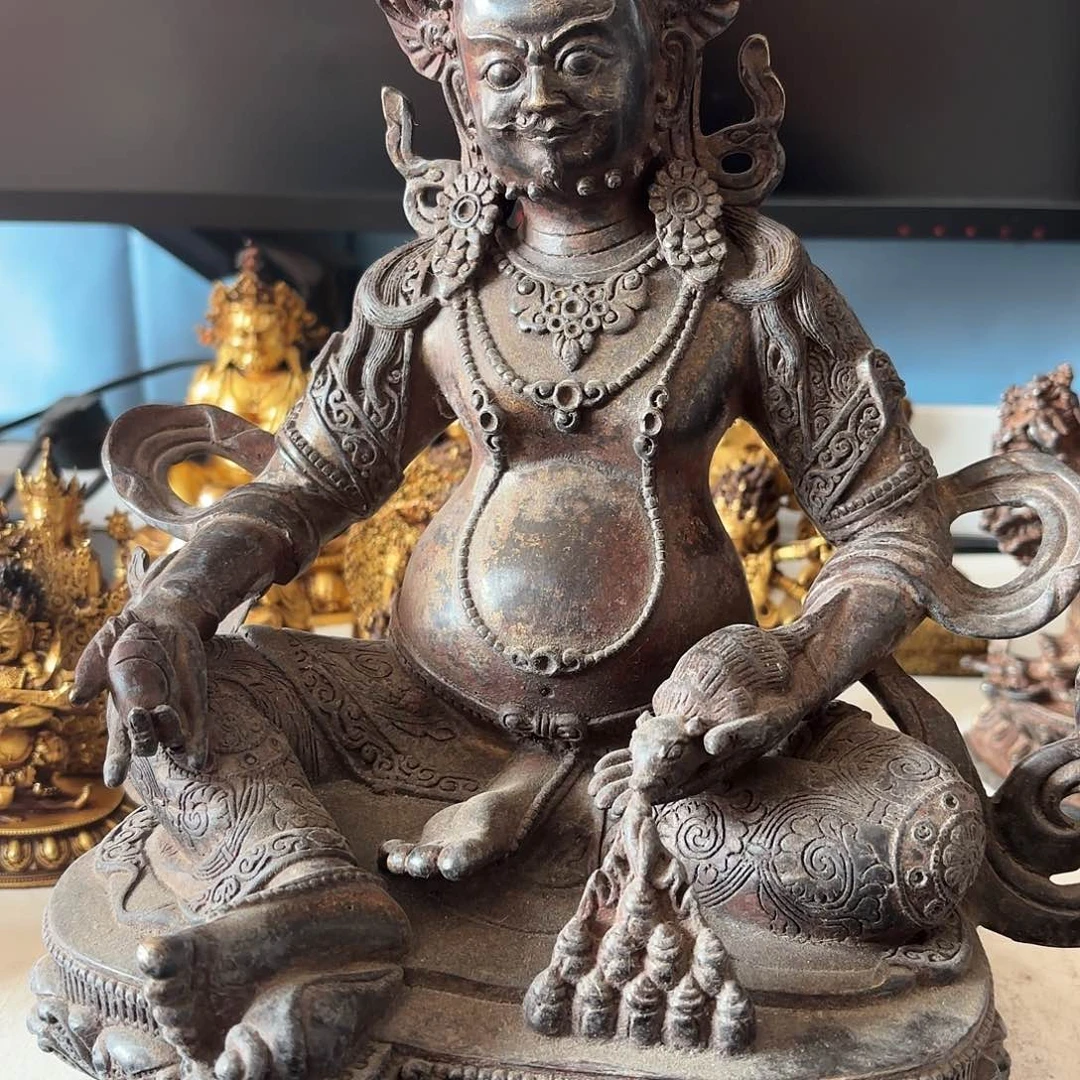 a****2黄财神藏佛黄铜摆件