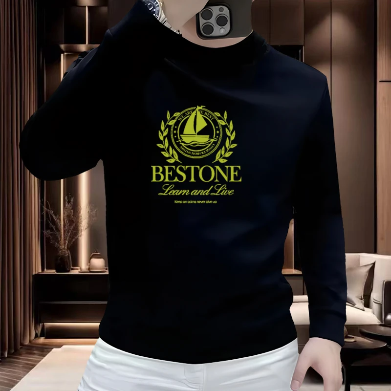 2025秋冬新款男士潮牌休闲百搭宽松圆领保暖卫衣加绒加厚长袖印花